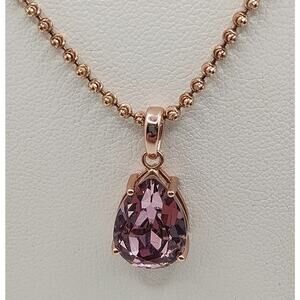 Rose Gold over Sterling Mystic CZ and 18-in Ball Chain
